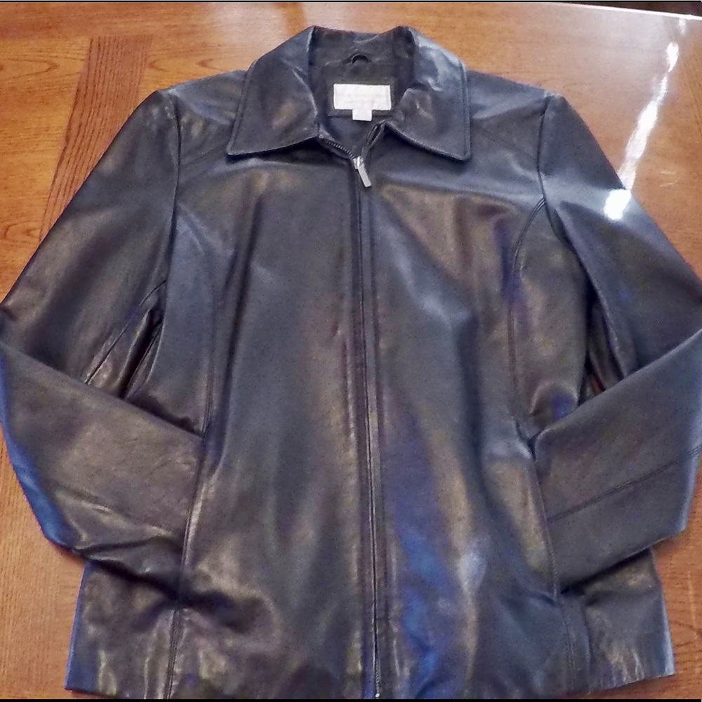 Black Lambskin Leather Jacket - Picture 2 of 9
